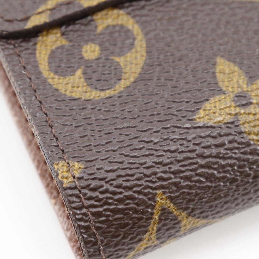 LOUIS VUITTON Porto Monevier Cartes Crdit Bi-Fold Wallet M61652 Double Sided Brown Monogram canvas unisex Used