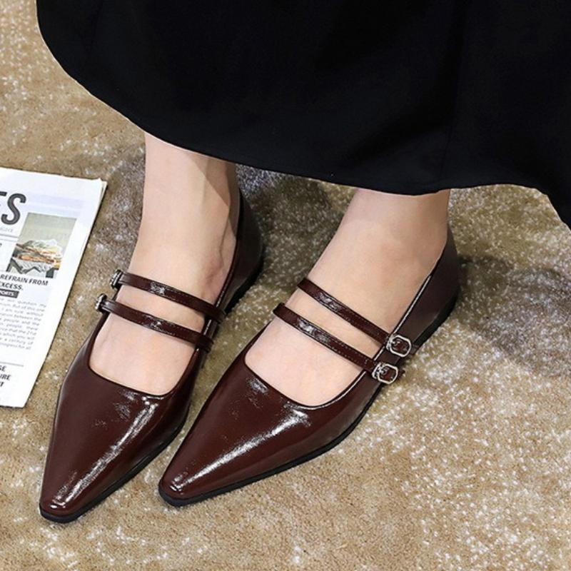 2025 New Fashion High Quality Pointed Toe Women Mary Jane Shoes Fashion Shallow Dress Low Heel Shoes