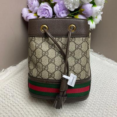 [Usado] Bolsa Mini Saco Ophidia 'Bege/Ébano' - Excelente #1OQAC09
