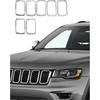 for Grand Cherokee Chrome Grill Inserts Front Grille Mesh no Mesh Cover Guard for 2014-2016 Jeep Grand Cherokee Clip-on Grille Accessories