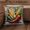 2D Harvest Corn Chili Farmhouse Throw Pillow Covers Pattern Cushion Cover Suitable For Sofa Bedroom Car Pillow Cover