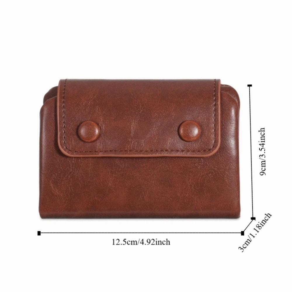 Multi-Functional Soft Leather Korean Wallet Multi-Card Slot PU Coin Purse Solid Color Compact Card Holder Daily