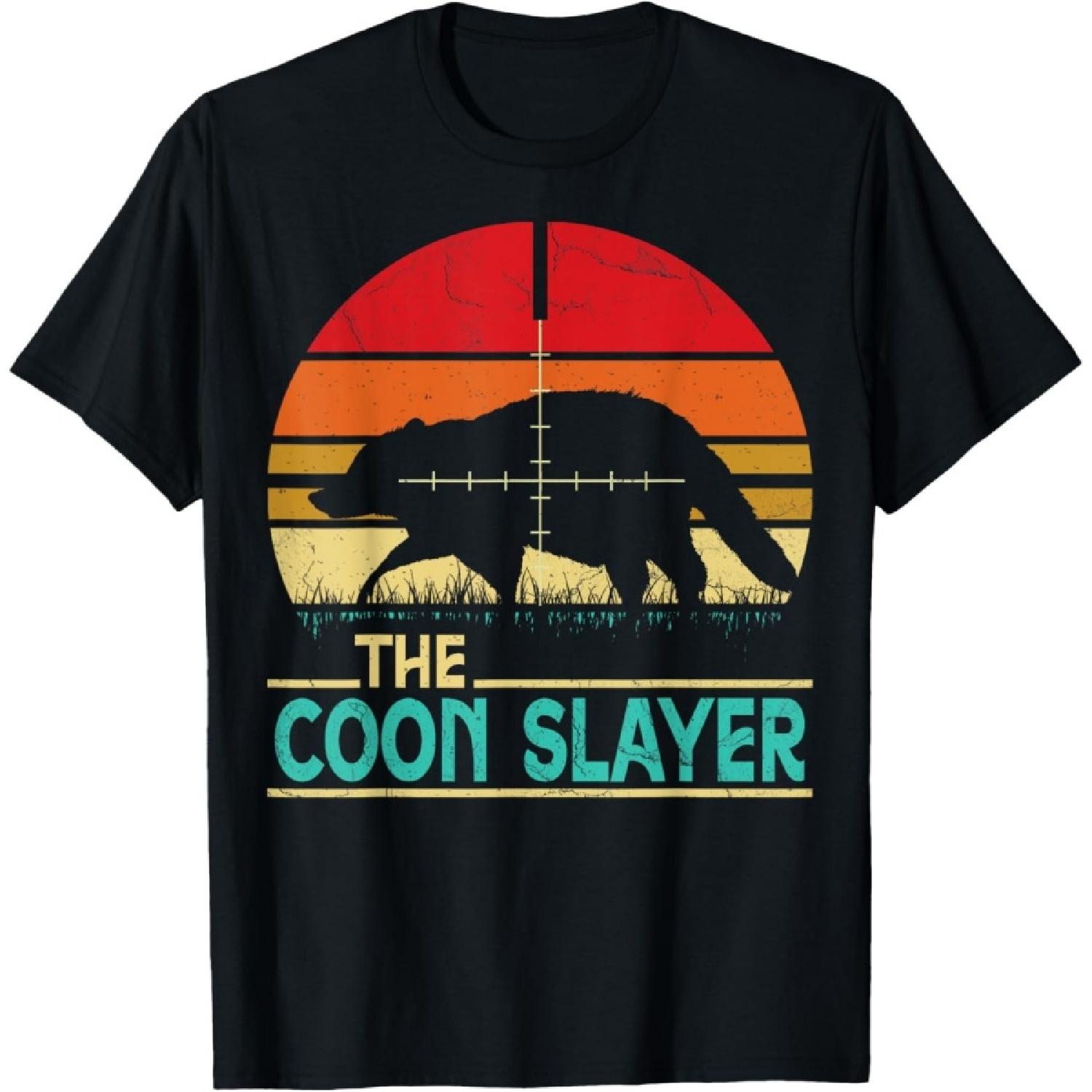 Vintage Sunset Retro Style Coon Hunting Coon Slayer Gift T-Shirt S