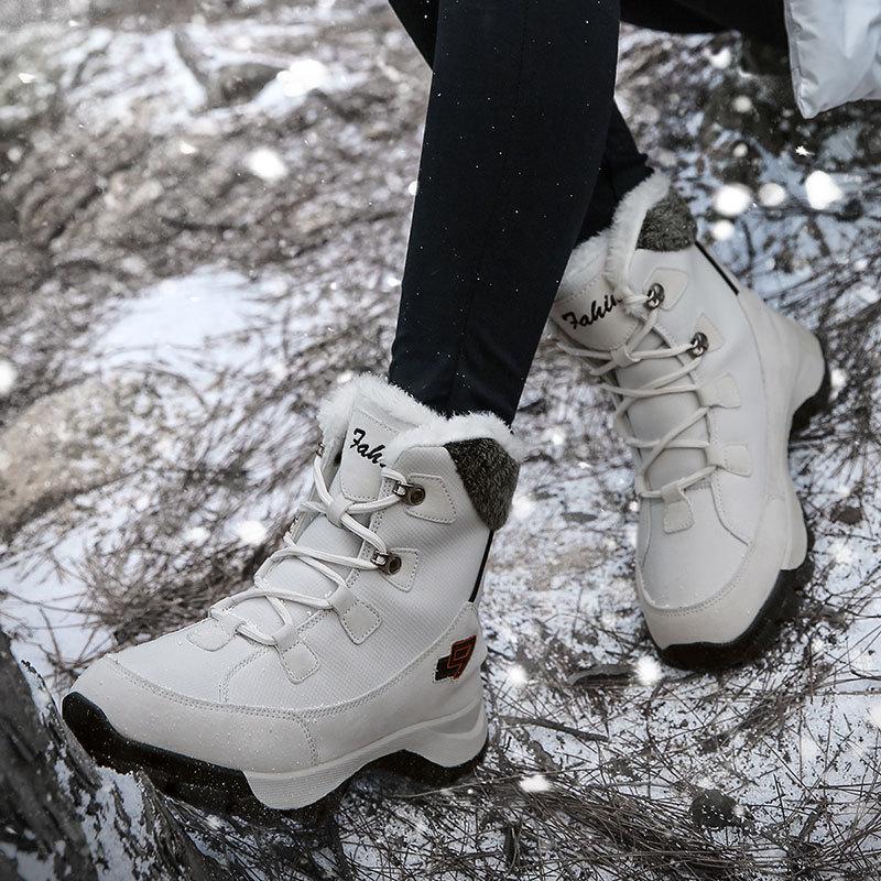 Paar Schneestiefel Herren Übergröße Große Baumwollschuhe Hoher Schaft Outdoor Damenstiefel Mittelhohe Stiefel Martin-Stiefel Herren