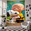 Wall TapestrySnoopy Peanuts Art Hanging Cloth Decorative Background Cover for Room Decoration