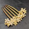 Luxuriöser Strass-Blumen-Haarkamm-Clip für Damen Mode Metall U-förmige Haarnadel Haarstab Braut Hochzeitsschmuck Accessoires