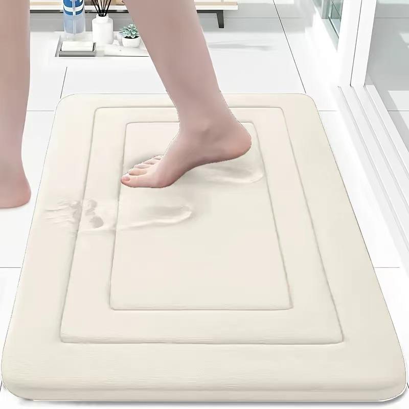 Thickened Memory Foam Non-Slip Bathroom Mat - Coral Fleece Foot Pad