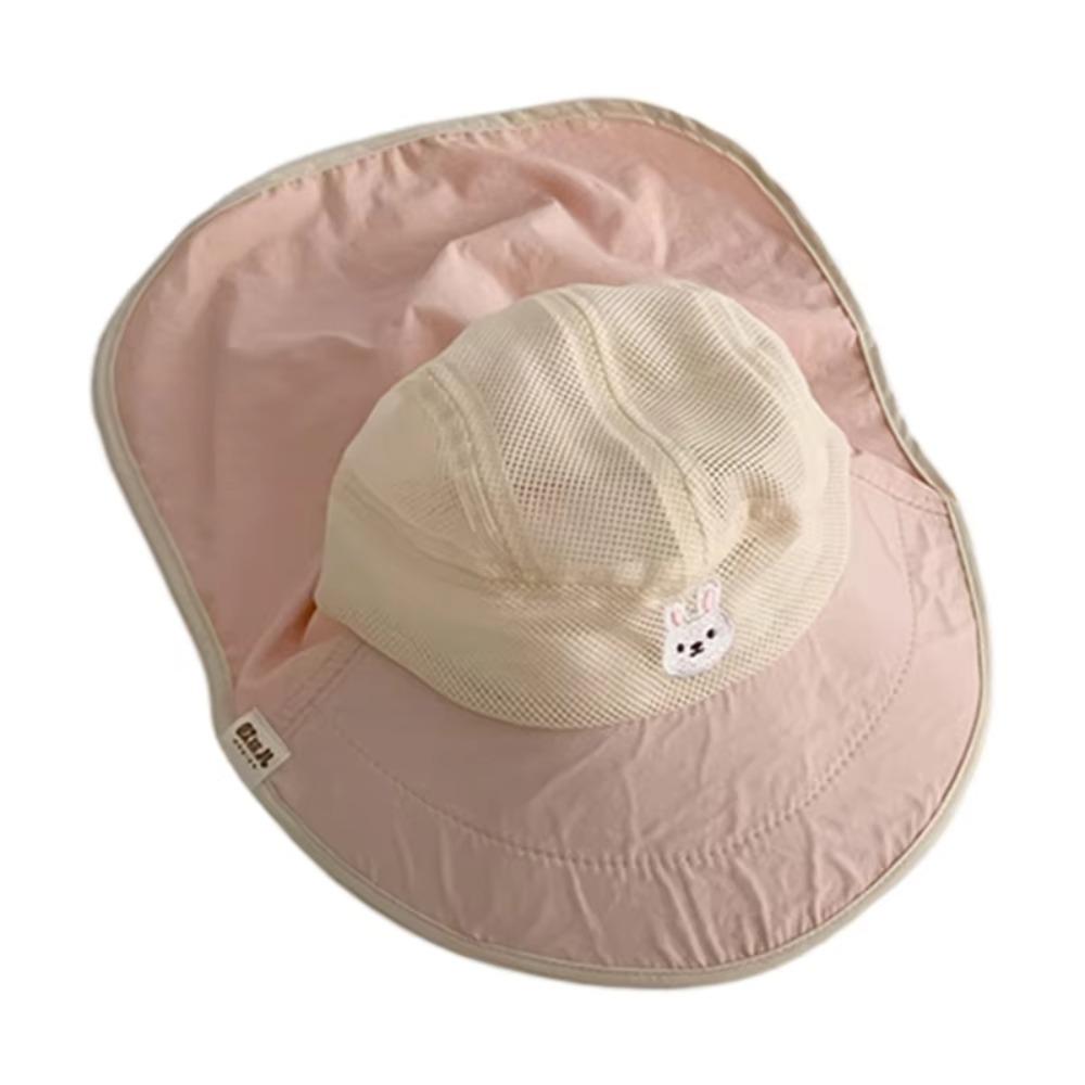 Soft Brim Fisherman Hat Neck Flap Panama Hat Cute Bucket Hat  Kids Unisex