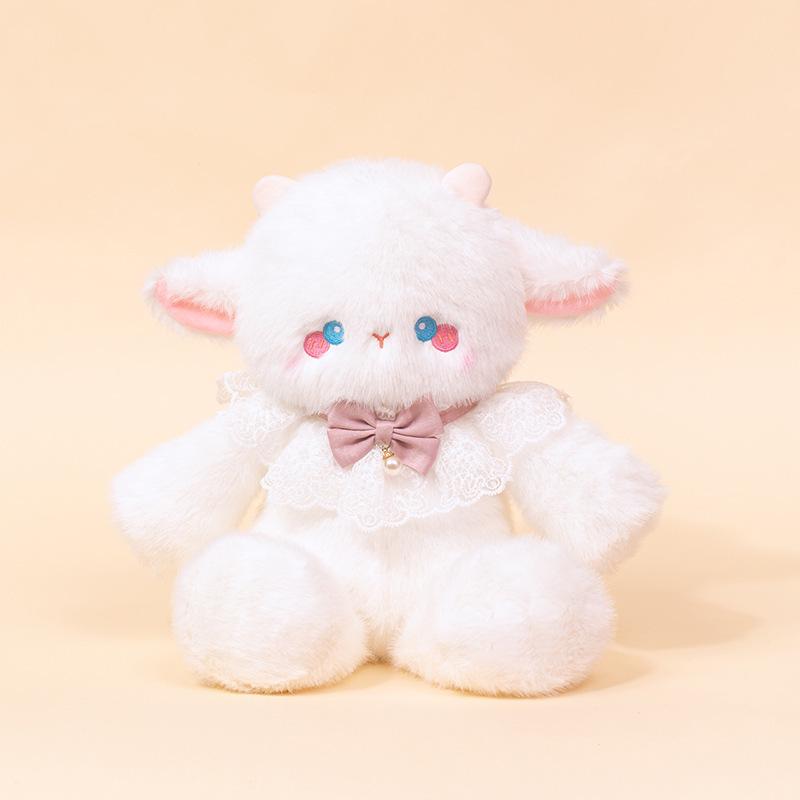 Zaino peluche Duo Gatto e Pecora che Corrono con Bambole Orso e Ape