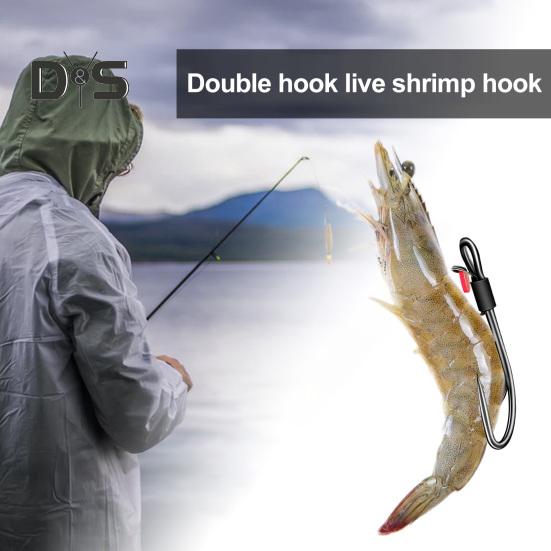 5/10 ks Dvojitý rybářský háček Heavy Duty Živé krevety Držák návnady Háček Ostnatý háček Sladkovodní Mořský rybářský háček Příslušenství k rybolovu