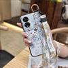 Protective Wrist Strap Phone Case For TCL 505/T509K/T5094 Durable Lanyard Wristband Cute Back Cover Cartoon Silicone