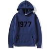Felpa con cappuccio unisex trendy e larga, stampa floccata, High Street 1977