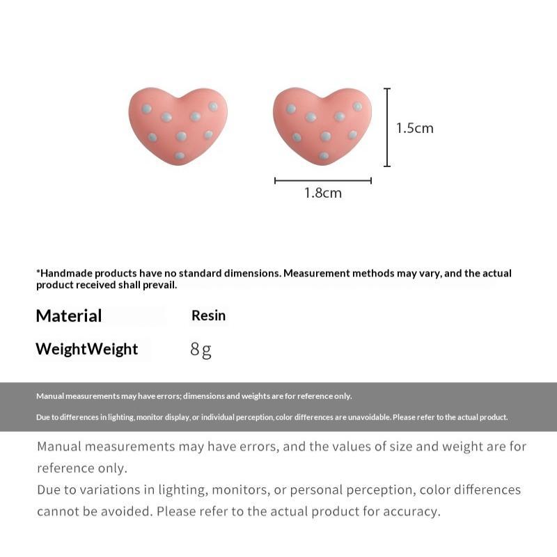 Colorful Heart Earrings Elegant Summer Cute Dangle Ear Accessory for Girls Daily School Shopping