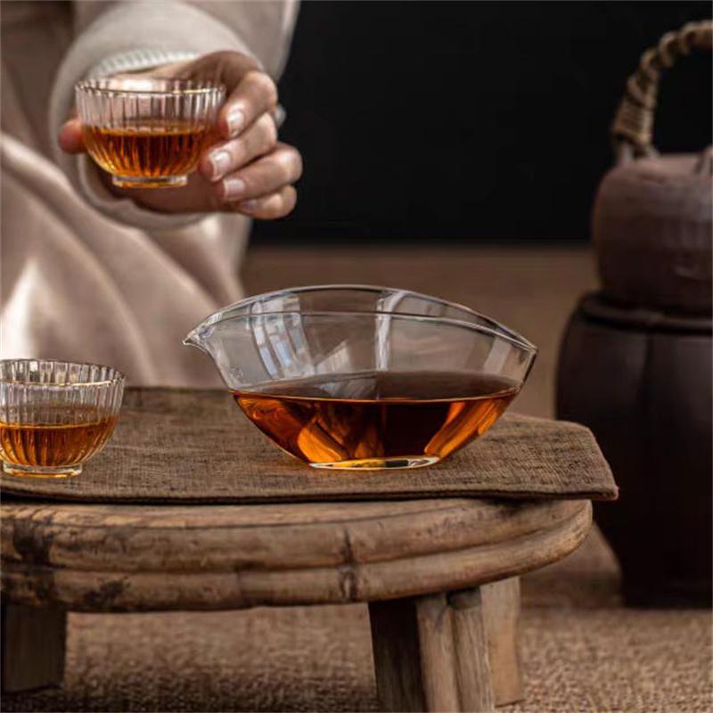 200ml Japanese Style Skiff Boat Heat-resistant High Borosilicate Glass Tea Cup Fair Mug Tea Pitcher Kung Fu Tea Set Puer Teacup