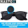 RASTOX Raster-Brille Loch-Brille Augentraining Entspannung Gitter-Brille schwarz