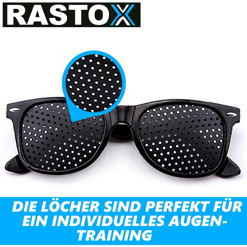 RASTOX Rasterbrille Hullbrille Øyetrening Avslapning Gitterbrille svart