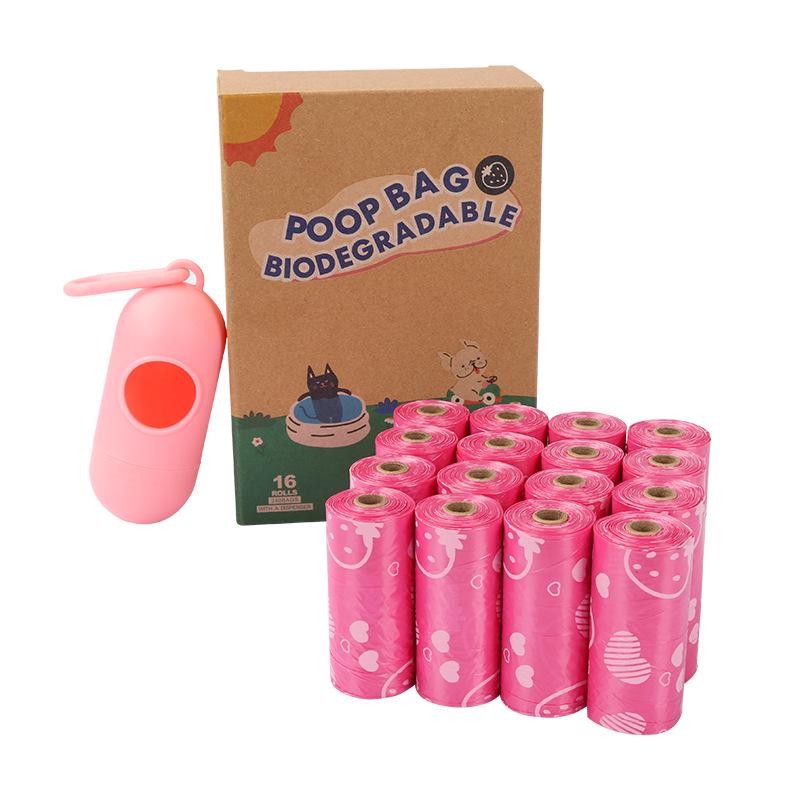 Scented Degradable Pet Waste Bags with Dispenser for Outdoor Use