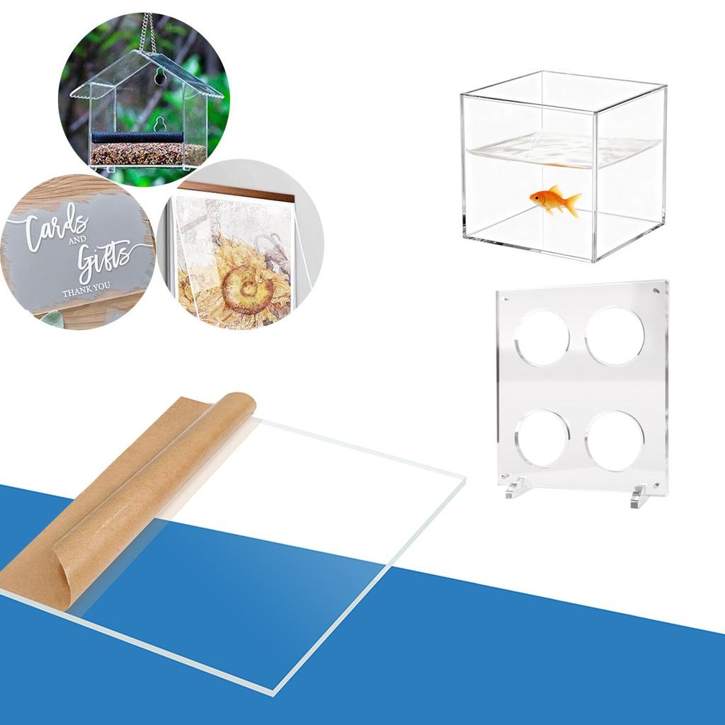 1Pcs 1-10mm Clear Acrylic Sheet, Perspex Glass Panel for Las Cutting, Model Making, Signs & DIY Fabrication Projects