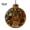 Shatterproof Plastic Spheres Glowing Christmas Story Ornament, Mini Holiday Scene In Ball, Light Up Decorative Ornaments for Home Clear Ball Xmas Tree