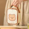 Stainless Steel Lunch Bento Box with Foldable Spoon Handle Cute Bear Thermal Cup Kitchen Tableware for Hot Or Cold Food