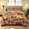 3Pcs Beautiful Bow Printed Core Free Down Duvet Cover Cool Summer Lightweight Bedding Set Multi Size Bedroom Bedding Decoration