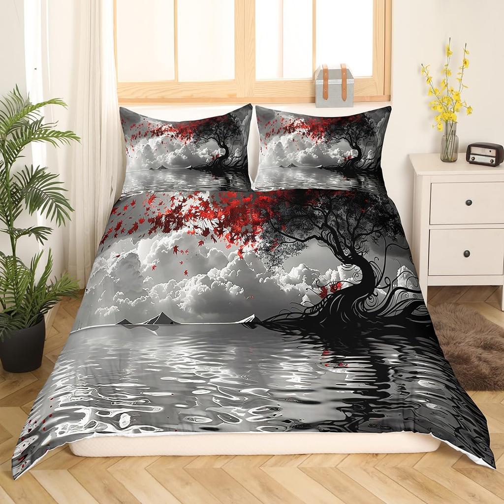 Chinese Style Duvet Cover Sets for Kids Teens Adults Lightweight Quilt Covers Chinese Culture Bedding Set Bedroom Decor No Quilt