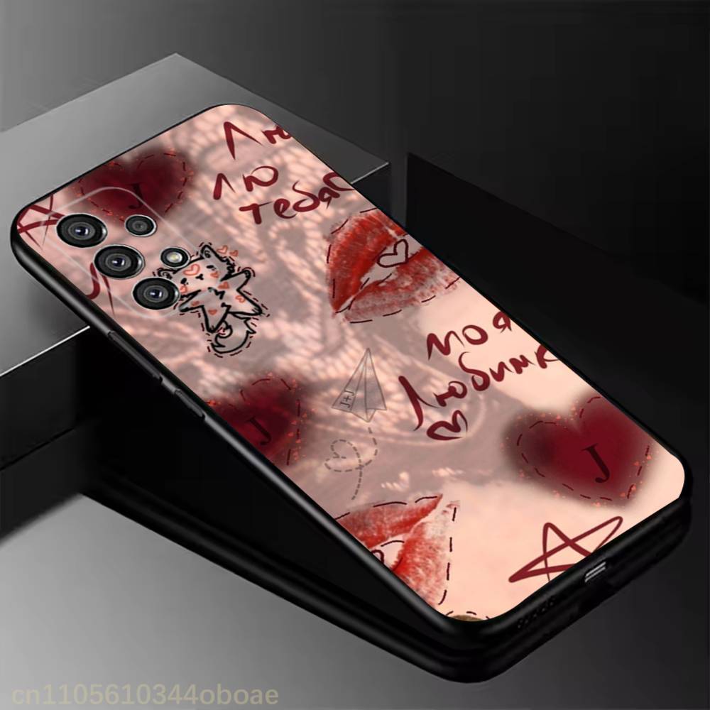 Red Lip  Phone Case For Samsung Galaxy A13,21s,22,31,32,52,53,71,80,A91 Soft Black Shell