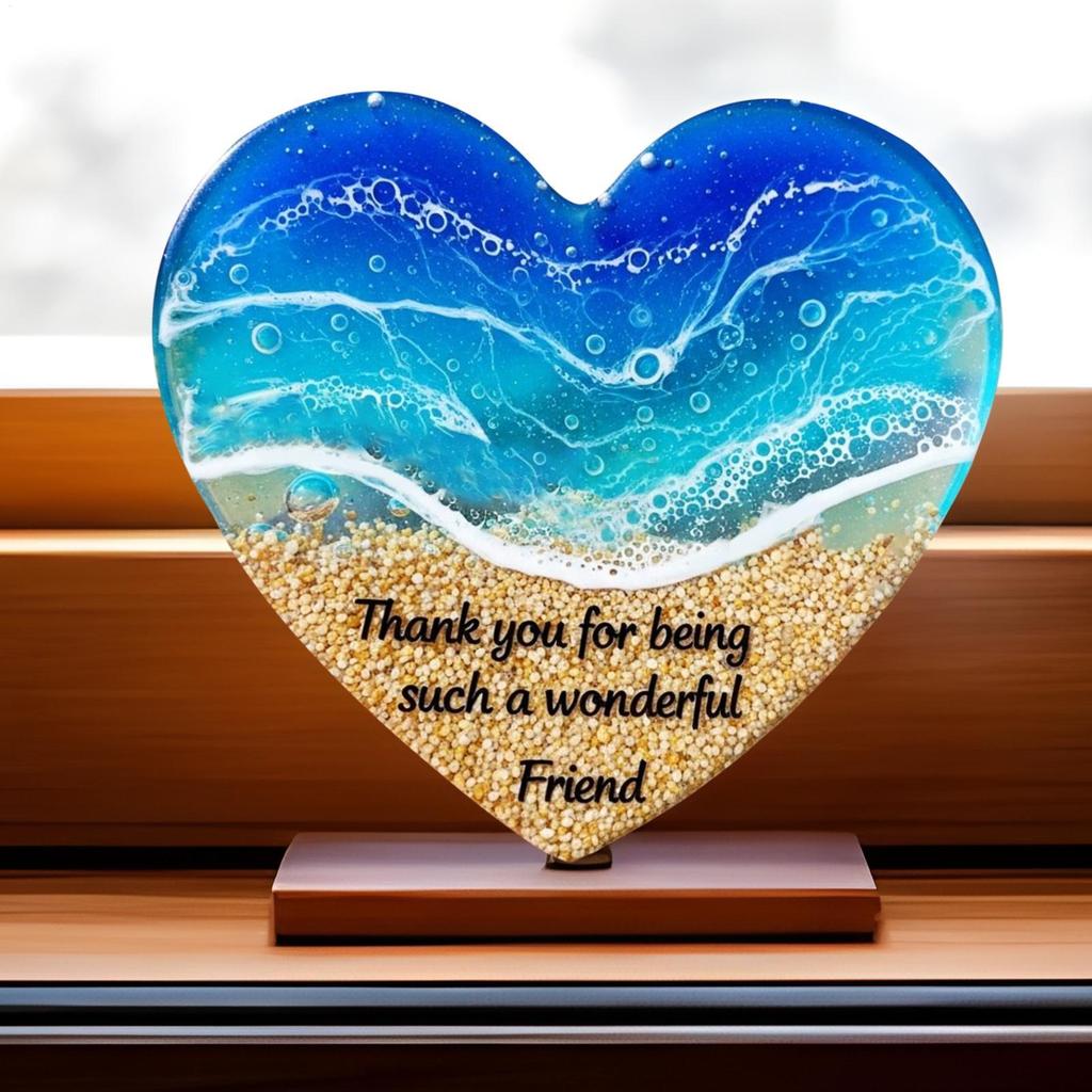 Beach Pocket Heart Sea Themed Heart Stones Home Decor For Graduation Student Teacher Women Kids Collection Meditation Workplace