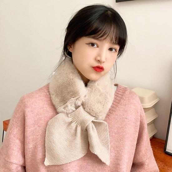 

Yousheng Зимний теплый искусственный меховой шарф, однотонный, супермягкий, ультратолстый, женский, роскошный, вязаный, искусственный меховой шарф для шеи