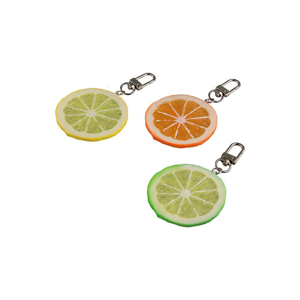 Food Hot-dog Pendant Orange Slice Simulation Food Key Ring Cute Lemon Slice Key Chain  Girls