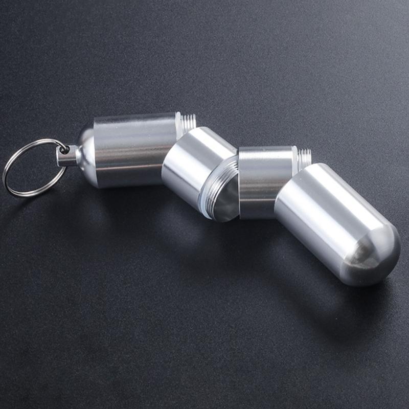 Stylish Cigarettes Container with Keychain Portable Cigarettes Holder Aluminum Metal Cigarettes Storage Tube for Men