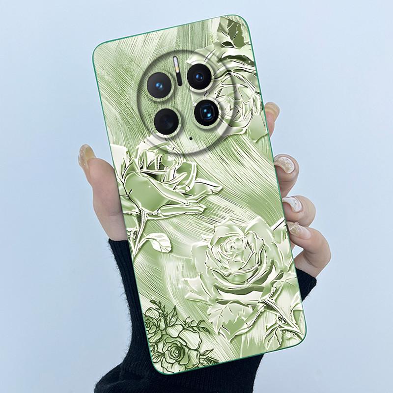 For Huawei Mate 50 50 Pro 50E Phone Case Mate50 Cover Fashion Simplicity Flowers Soft Liquid Silicone Shell For Mate50Pro Fundas
