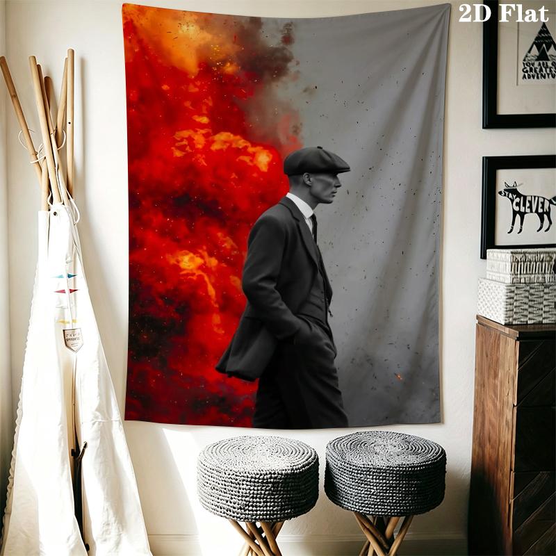 Thomas Shelby Wall Tapestry Aesthetic Wall Hanging Printed Fabric Blanket Decorative Tapestries for Bedroom Living Room Home Decor