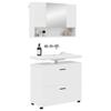 Bathroom Furniture Set 2 Pcs High Gloss White Plywood and Metal
