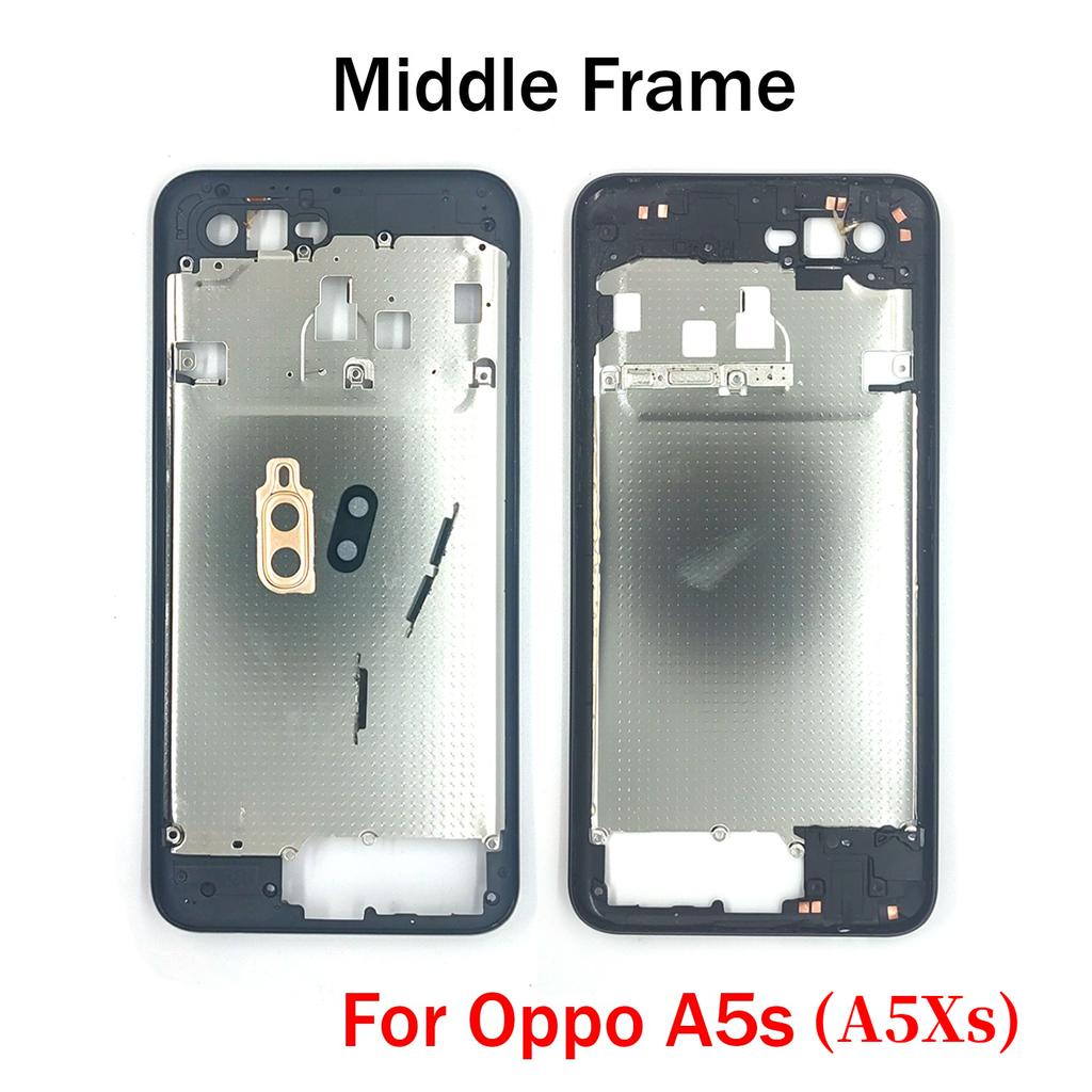 Per OPPO A5s A5Xs A15 A15s A16 A16s A36 A54 A74 A93 A57 A76 4G 5G Telaio Centrale Scocca Cornice + Pulsanti Laterali + Lente Fotocamera