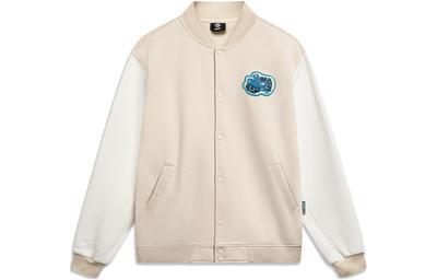 Basketball Collection, American Vintage Letter Print Baseball Collar Fleece Lined Coat Jacket Men's AJDU007-4