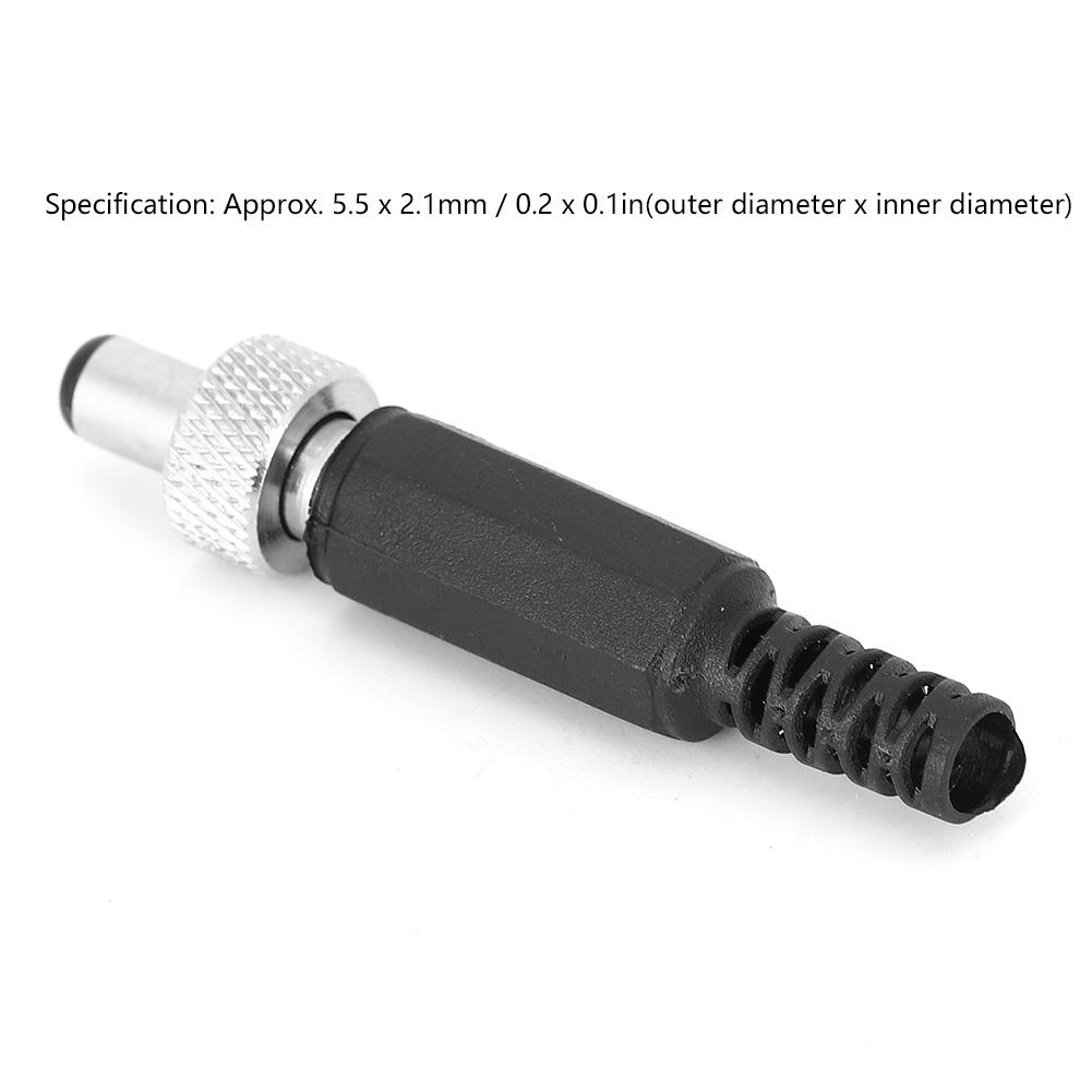 20Pcs DC Male Power Plug with Lock Plastic Metal 5.5x2.1mm for Audio Media Players