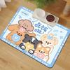 Cute Animal Silicone Diatomite Spillproof Pet Feeding Mat For Dining And Feeding