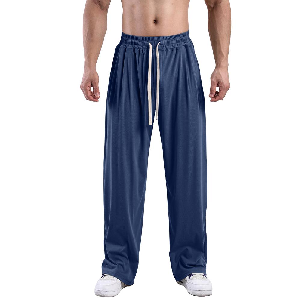 Men's Solid Color Wide-Leg Trousers Men's Casual And Stylish Sweatpants