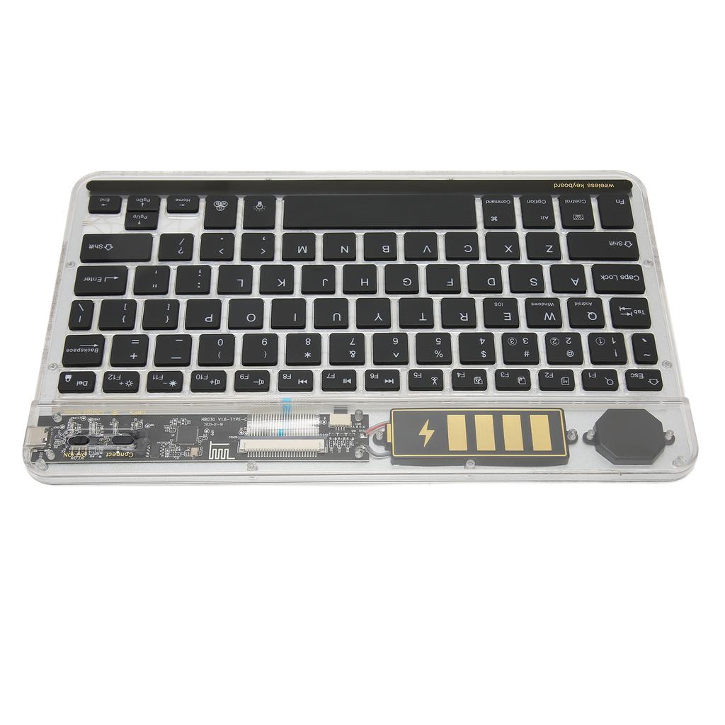 10in Transparent Wireless Bluetooth Keyboard Multi Device Connect Backlight Ultra Thin Tablet