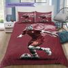 AS Roma Football Player Portrait Bedding Set, Red Soccer Duvet Cover Set, 3 Piece Sports Fan Bed Set