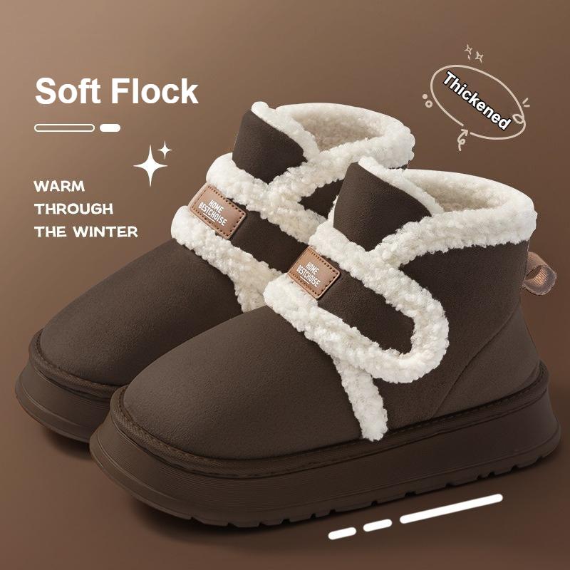 Новые женские зимние сапоги для снега с утолщенной вельветовой подкладкой для защиты от скольжения, тепла и комфорта 40-41 кофейный