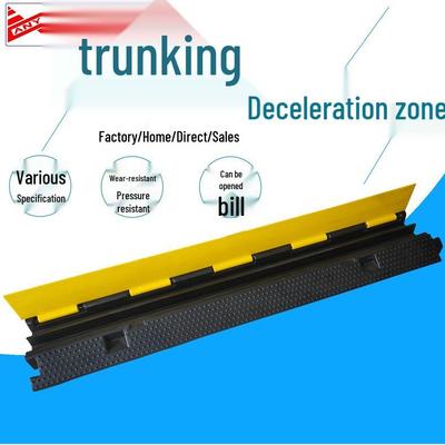 Limitator de viteză din cauciuc cu canal PVC cu două linii pentru protecția cablurilor, uz interior/exterior