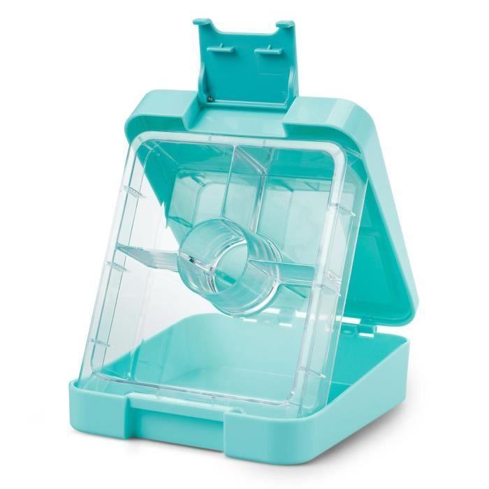 Lunch box - Klarstein - schmatzfatz easy snack - 4 compartiments - 18 x 15 x 5 cm - sans BPA - Turquoise