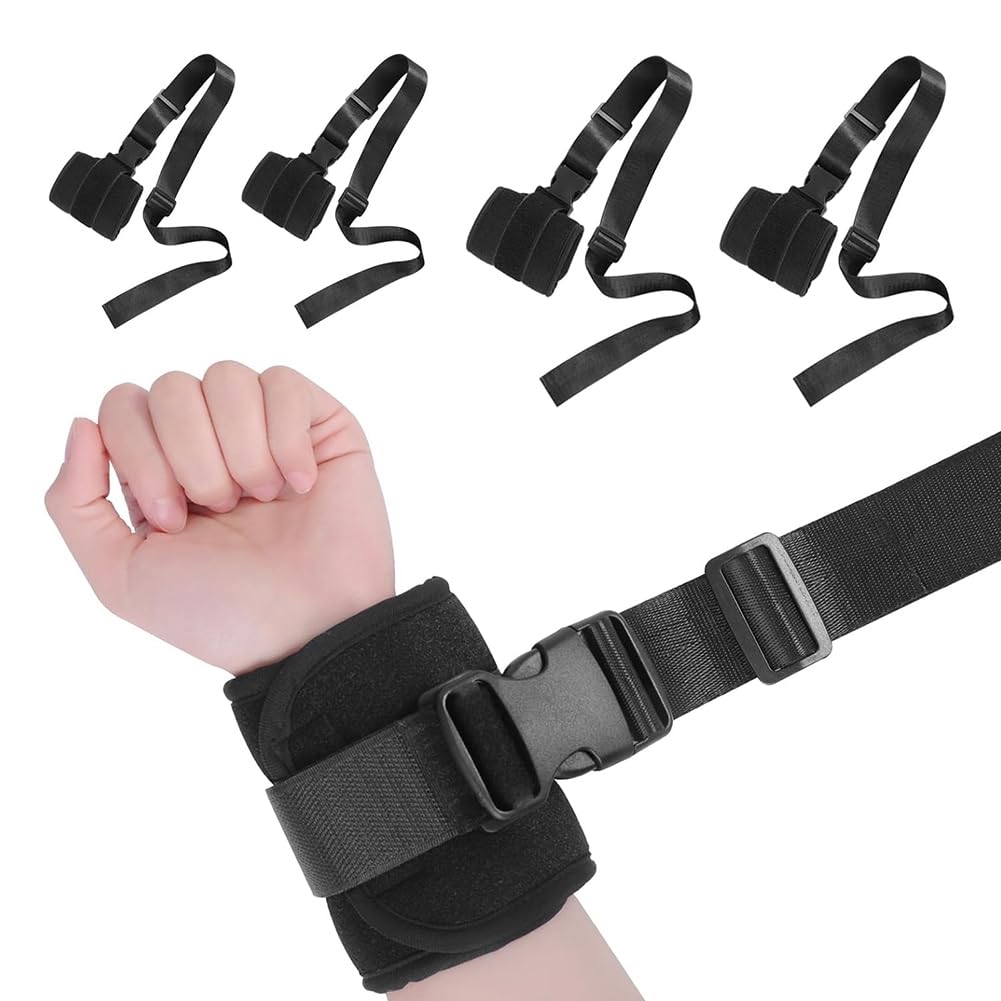 Haskoss Patient Medical Restraints with Bed Restraint Belts for Wrist and Limb Holders Quick-Release Buckles, Ankle, (4 Pieces)