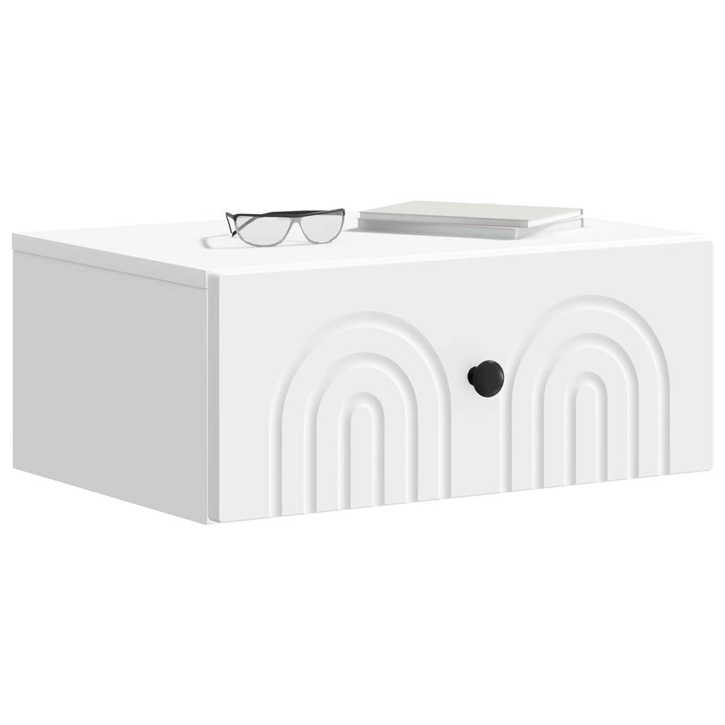 Wall Mounted Nightstand Set 2 pcs White 49 x 34.5 x 20 cm