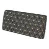 [Inden-ya] Inden Long Wallet with Coin Purse, Deerskin, Shirabe, Lily of the Valley Pattern, Black with Beige Lacquer and Pearl White Chintz, 7005