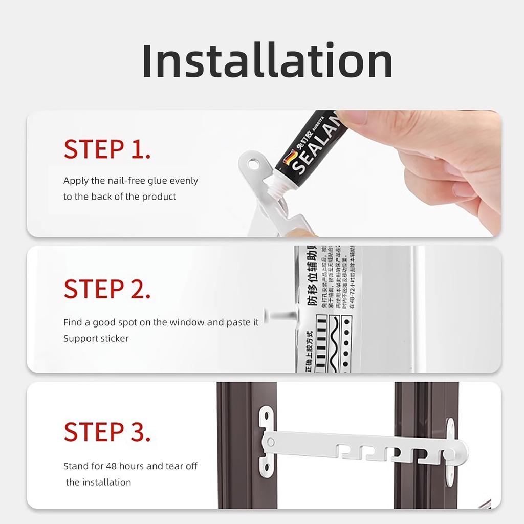 Upgrades Steel Window Restrictor Adjustable Security Locks Child Safety Latches Simple Installation for Slanted Windows