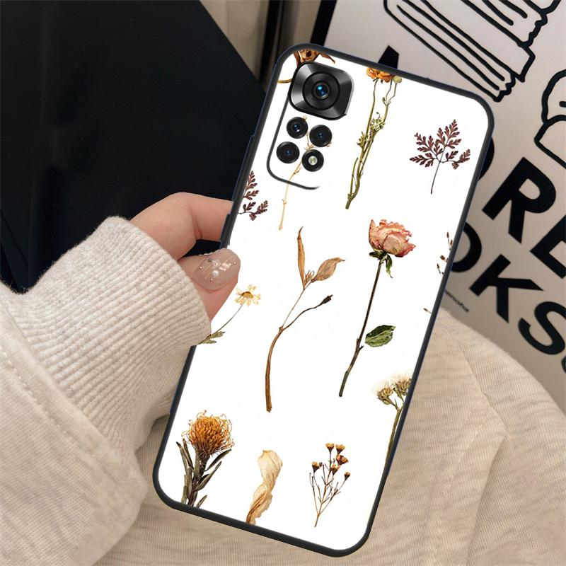 Flowers Pressed Cover For Xiaomi Redmi Note 13 10 11 12 14 15 Pro Plus Case For Redmi 15 12C 13C 14C 10C 15C