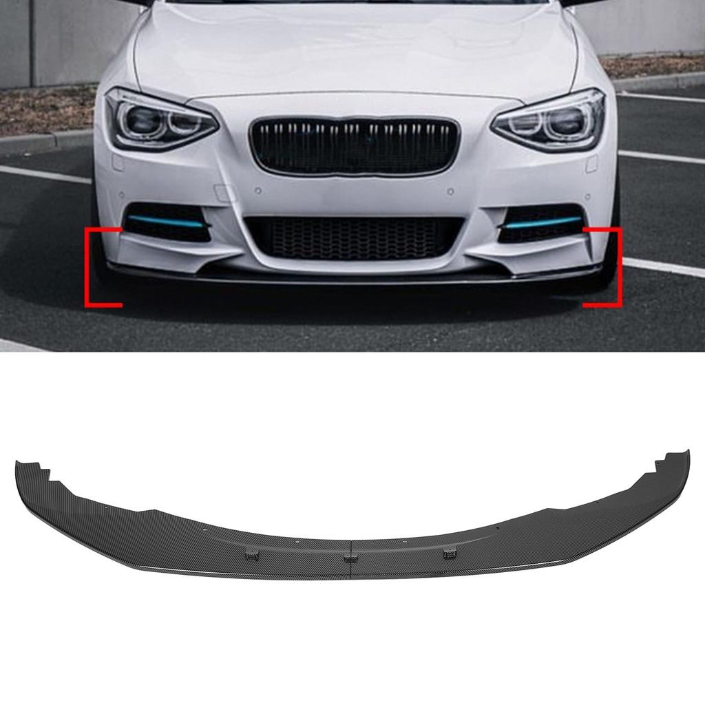 Front Bumper Lip Spolier 2 Section Bumper Lip Chin Splitter Diffuser Protector Fit For 1 Series F20 F21 Pre LCI M‑Sport